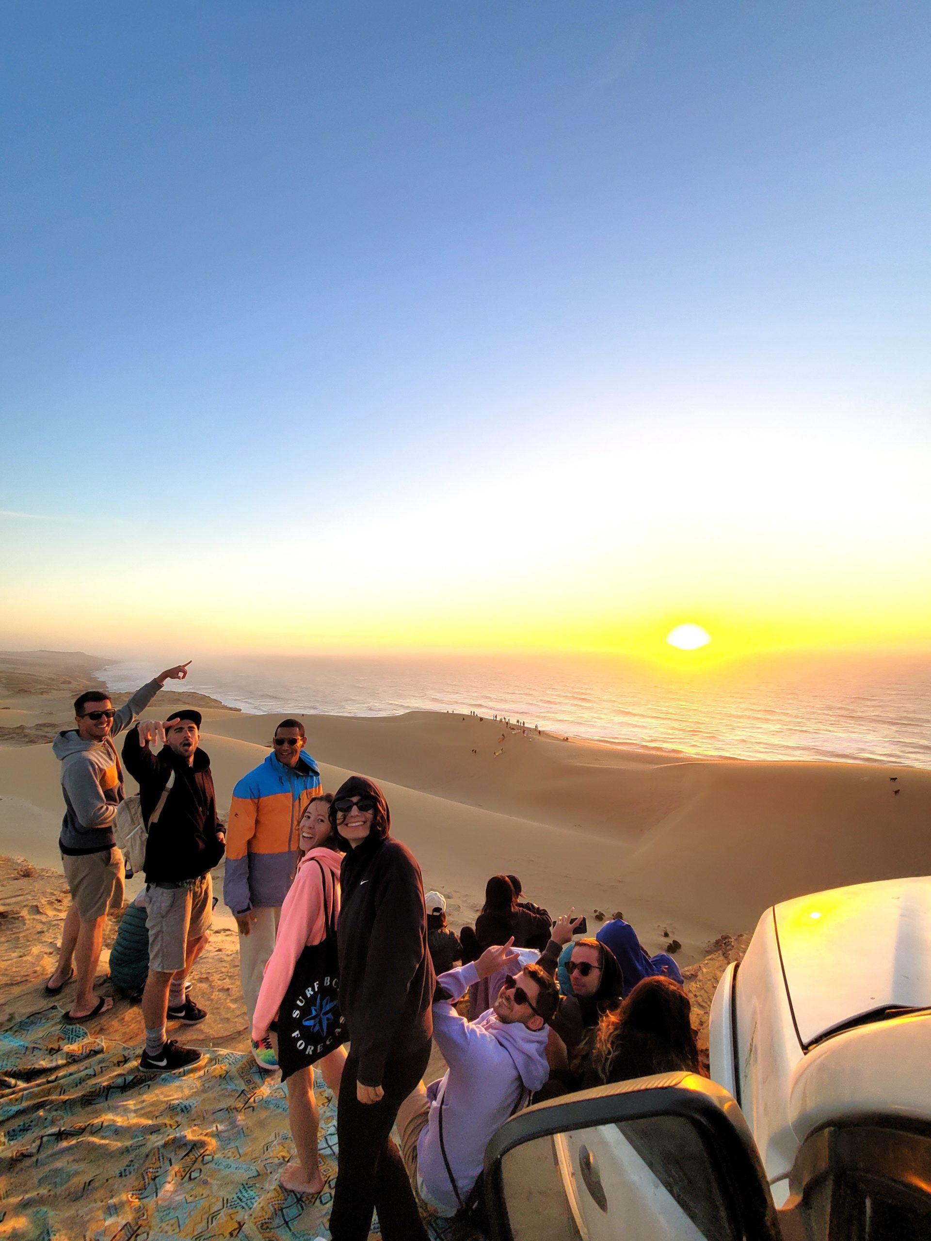 Enjoying a beautiful sunset in the Dunes